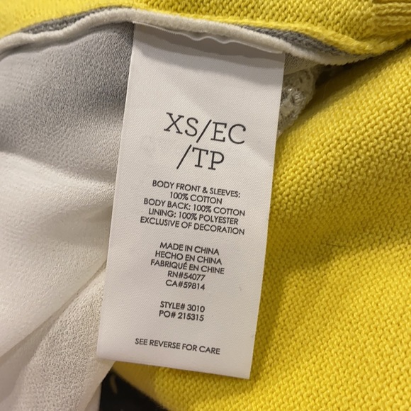 CAbi Belle Yellow & Gray Layered Lace Cardigan Sweater Size XS - Picture 9 of 11